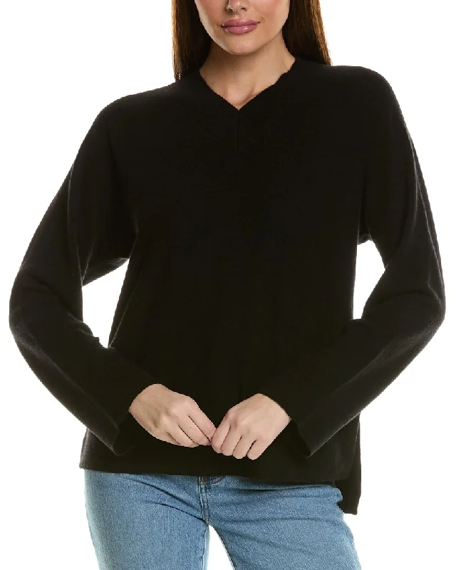 Theory Karenia Cashmere Sweater Herringbone Houndstooth Plaid
