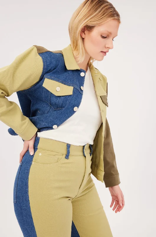 LBC - DENIM JACKET | TWO FACED Satin Jacket Silk Jacket Chiffon Jacket