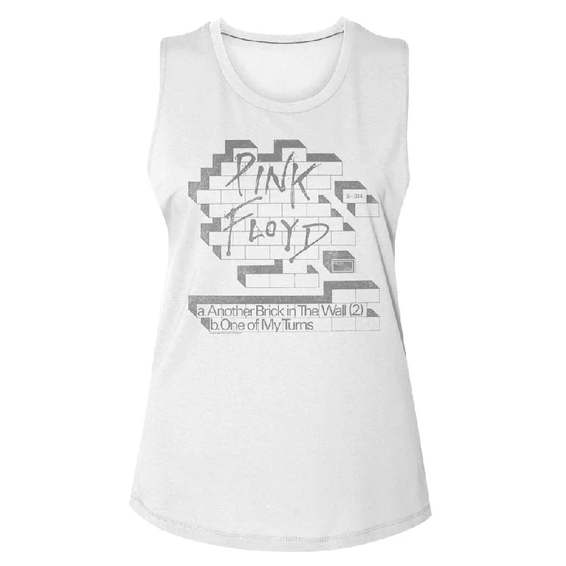 Women Exclusive PINK FLOYD Eye-Catching Muscle Tank, Light Bricks fitted tank top