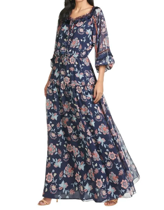 Dalton Dress In Eastern Gouache Botanical