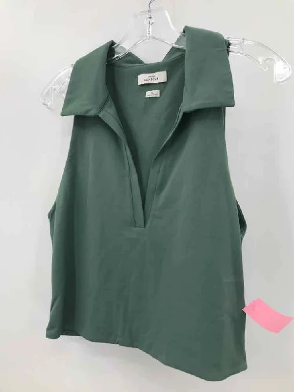 Pre-Owned Babaton Green Size XL Tank Top graphic tank top