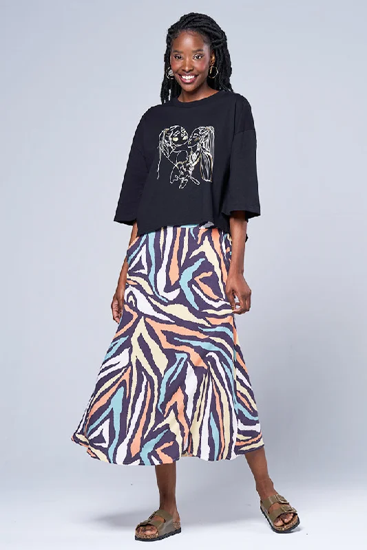 Midi skirt silk skirt smooth