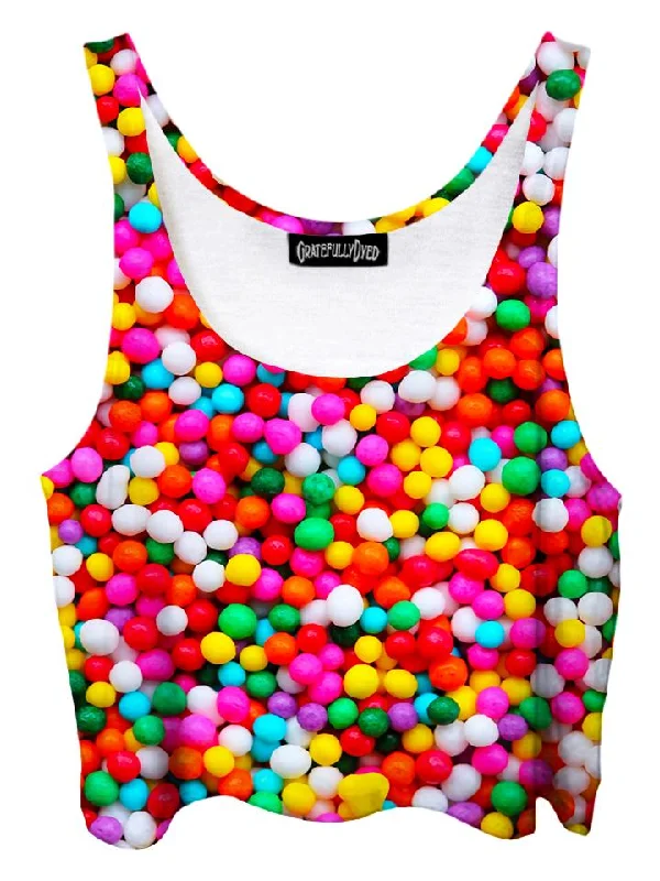 Candy Sprinkles Rainbow Crop Top Lace Blend Ribbed Blend Corduroy Blend