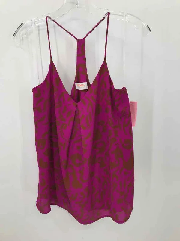 Pre-Owned Renee C Purple Size Medium Printed Tank Top charcoal tank top