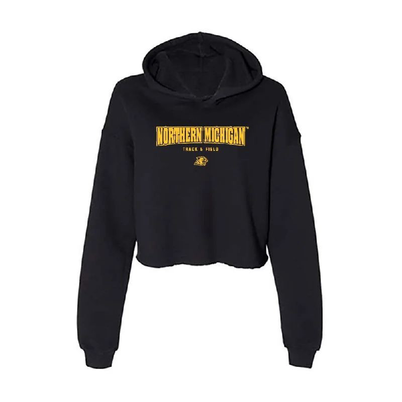 Northern Michigan - NCAA Women's Track & Field : Madelyn Rasmussen - Women's Crop Fleece Hoodie Hoodie with Mesh Breathable Sporty