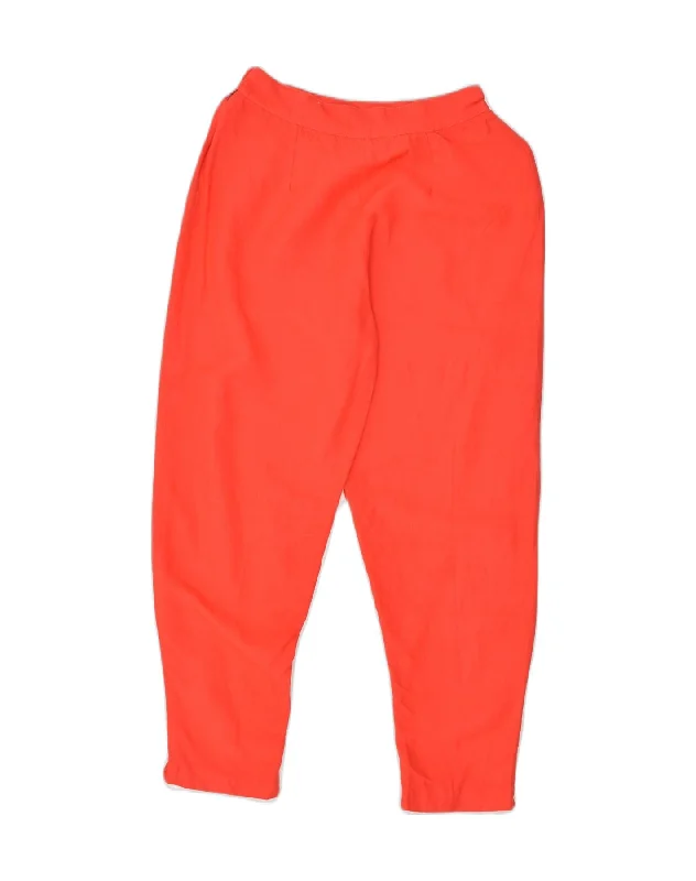 VINTAGE Womens High Waist Tapered Casual Trousers IT 44 Medium W24 L25 Red Trousers Elastic Waist Soft VINTAGE Womens High Waist Tapered Casual Trousers IT 44 Medium W24 L25 Red Trousers Elastic Waist Soft