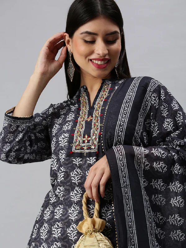 Women Straight Grey Printed Kurta and Trousers-BC1273-Grey Trousers luxurious premium Women Straight Grey Printed Kurta and Trousers-BC1273-Grey Trousers luxurious premium