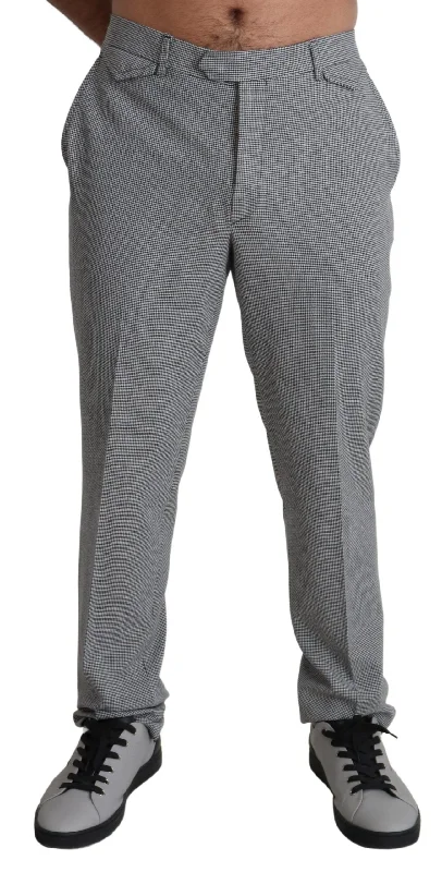 Elegant Checkered Wool Formal Trousers Trousers Versatile Stylish