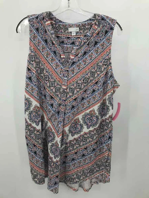 Pre-Owned J Jill Blue Size Large Tank Top peach tank top