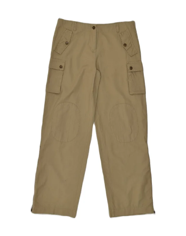 ESISTO Womens Straight Cargo Trousers IT 48 XL W34 L33 Beige Cotton Trousers Seasonal Trendy ESISTO Womens Straight Cargo Trousers IT 48 XL W34 L33 Beige Cotton Trousers Seasonal Trendy