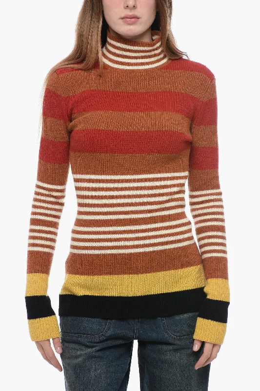 Maison Margiela Turtleneck Striped Sweater 42 Italian size Slim Fit Regular Fit Oversized Maison Margiela Turtleneck Striped Sweater 42 Italian size Slim Fit Regular Fit Oversized