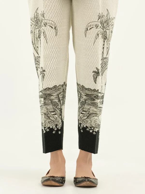 Printed Khaddar Trousers(Pret) Trousers Capri Summer