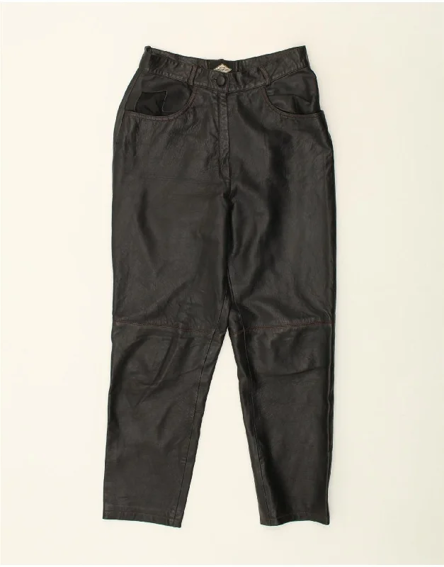 ATOS LOMBARDINI Womens Leather Trousers IT 46 Large W28 L27 Black Leather Trousers Canvas Durable ATOS LOMBARDINI Womens Leather Trousers IT 46 Large W28 L27 Black Leather Trousers Canvas Durable