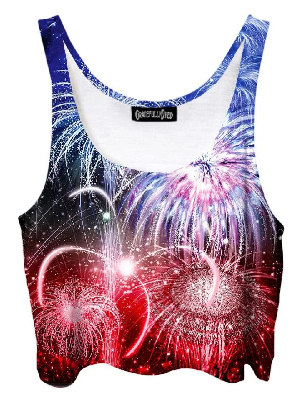 Fireworks 4th Of July Crop Top Elegant Classic Vintage