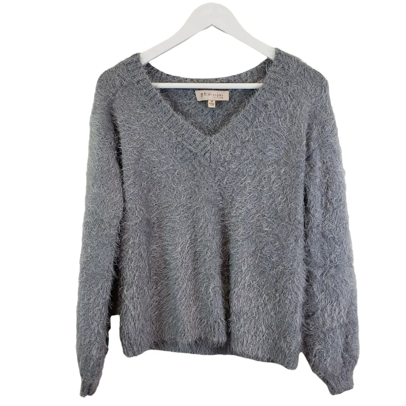 Philosophy Eyelash V-Neck Sweater Lace Blend Ribbed Blend Corduroy Blend