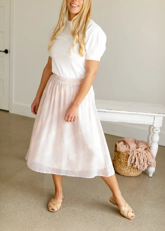 Lilac Watercolor Chiffon Midi Skirt - FINAL SALE cashmere skirt fine