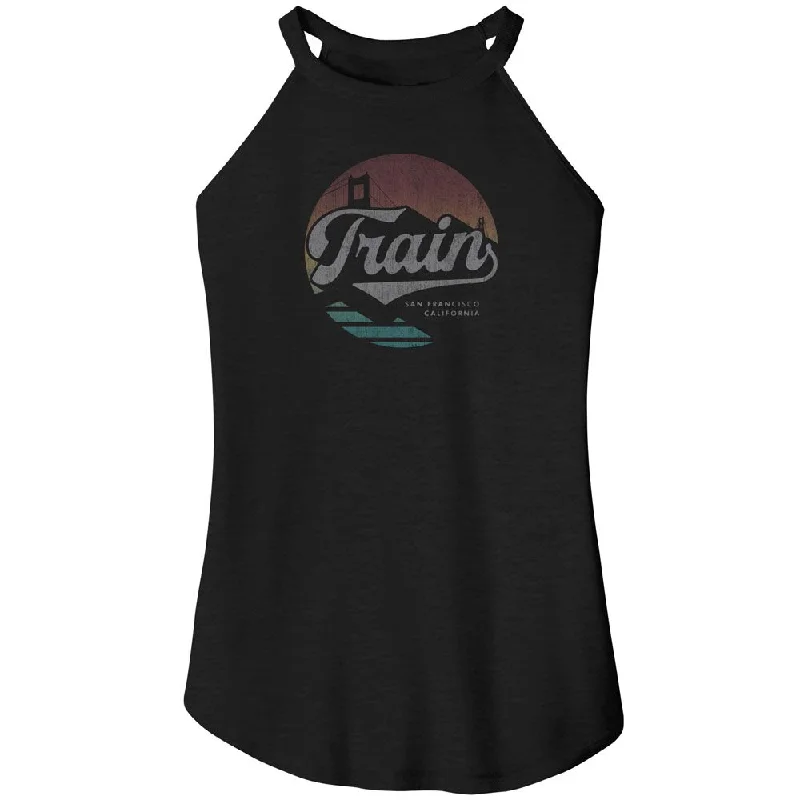 TRAIN Rocker Tank for Ladies, Train San Francisco Cali baby blue tank