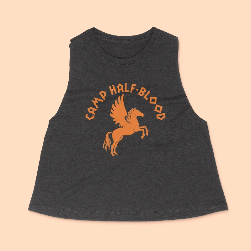 CAMP HALF-BLOOD Women's Racerback Cropped Tank soft tank top