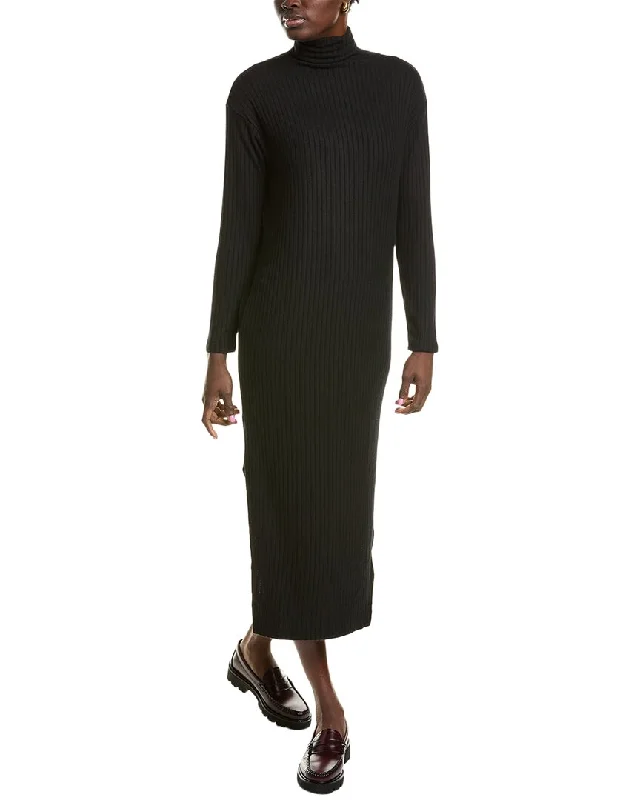 Enza Costa Turtleneck Sweaterdress Lace Blend Ribbed Blend Corduroy Blend