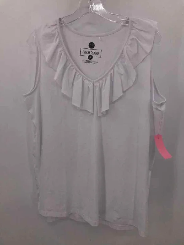 Pre-Owned Ana Clare White Size XL Tank Top activewear tank top
