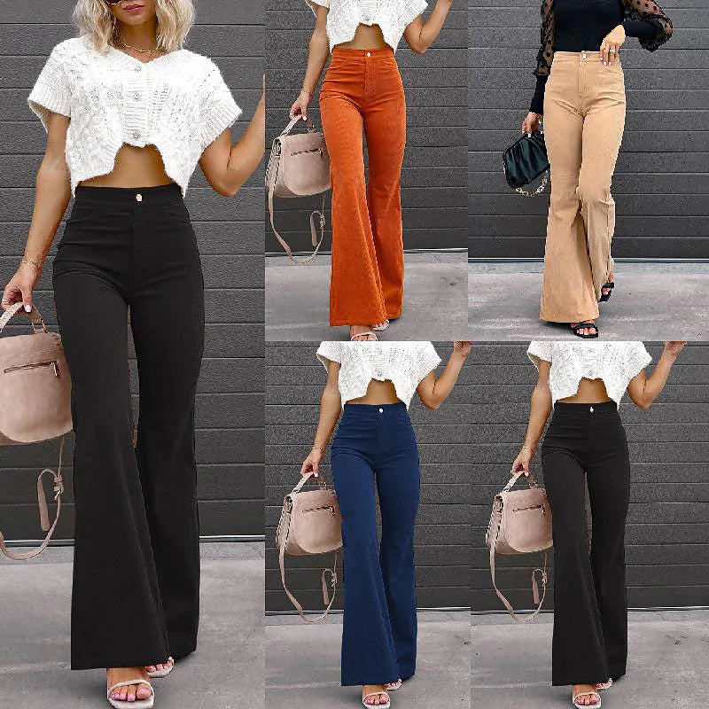 Women's Bootcut Pants Trousers Jeans Corduroy Trousers Leisure Comfortable