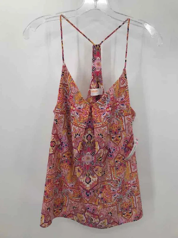 Pre-Owned Renee C Pink Size Large Printed Tank Top silver tank top