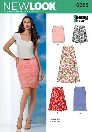 Newlook Pattern 6053 Misses' Skirts denim skirt classic