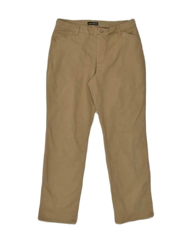 LEE Womens Relaxed Fit Straight Casual Trousers US 12 Large W32 L31 Beige Trousers Exclusive Limited