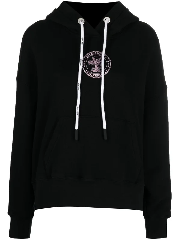 Palm Angels Women's Sweaters Black Mesh Fabric Canvas Fabric Denim Fabric