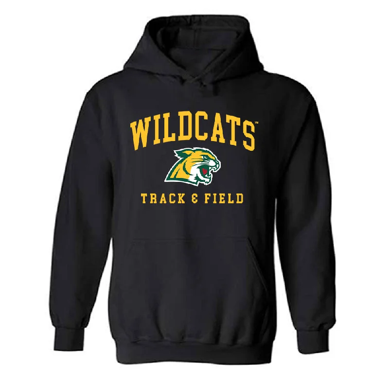 Northern Michigan - NCAA Women's Track & Field : Madelyn Rasmussen - Classic Shersey Hooded Sweatshirt Hoodie with Applique Textured Unique