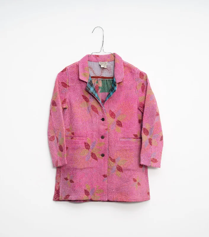 Pink Vintage Cotton Kantha Jacket Cotton Jacket Linen Jacket Terry Jacket