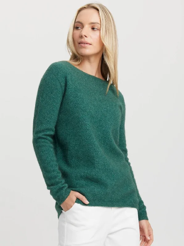 Essence Sweater in Fern Cashmere Blend Cotton Blend Poly Blend