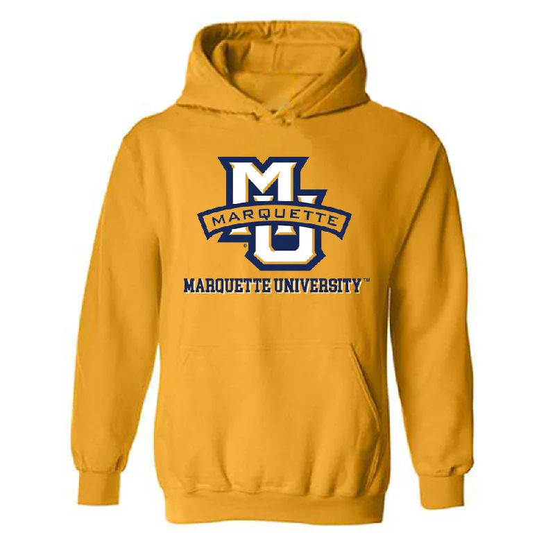 Marquette - NCAA Women's Track & Field : Kaitlyn Huebner - Generic Shersey Hooded Sweatshirt Hoodie with Button Classic Timeless