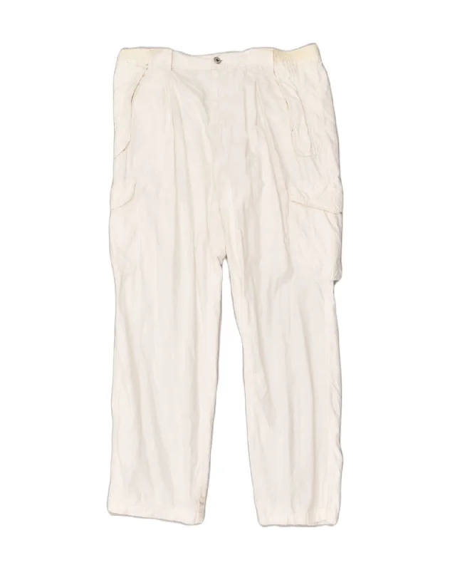 MURPHY & NYE Womens Straight Cargo Trousers W38 L32 White Cotton Trousers Corduroy Warm MURPHY & NYE Womens Straight Cargo Trousers W38 L32 White Cotton Trousers Corduroy Warm