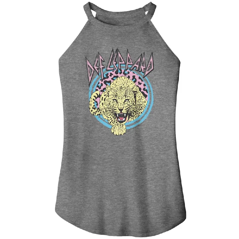 DEF LEPPARD ROCKER TANK, DEF Leppard Pastel Leopard playful tank top