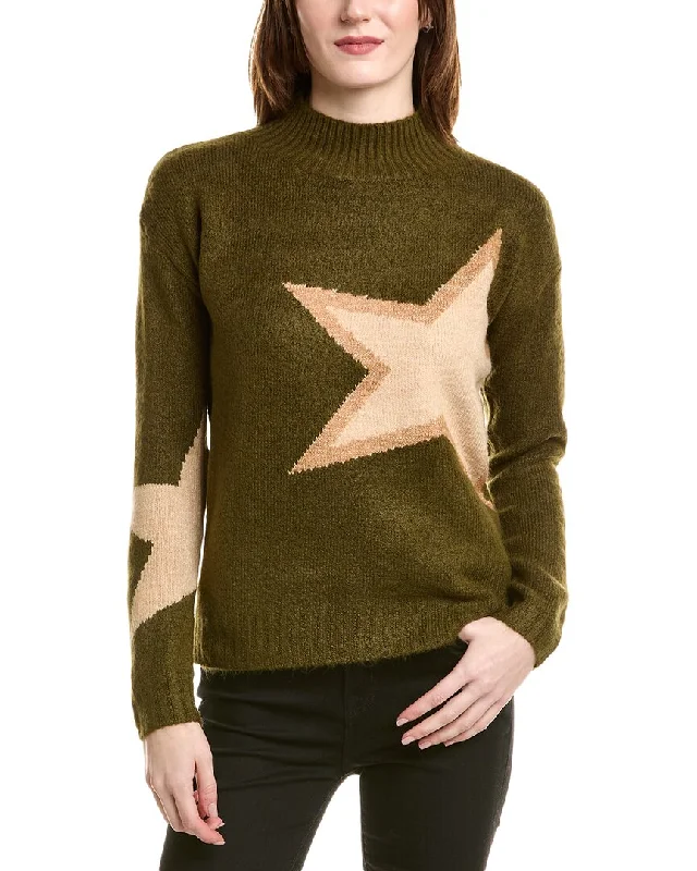 Love Token Star Sweater Zippered Front Buttoned Front Snap Front