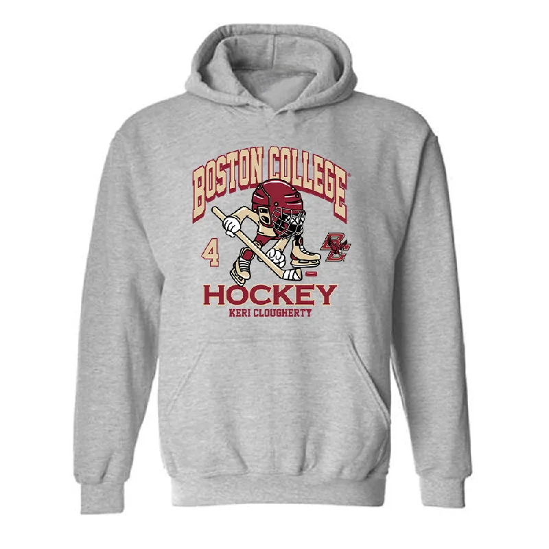 Boston College - NCAA Women's Ice Hockey : Keri Clougherty - Hooded Sweatshirt Fashion Shersey Hoodie with Drawstring Waist Adjustable Fitted Boston College - NCAA Women's Ice Hockey : Keri Clougherty - Hooded Sweatshirt Fashion Shersey Hoodie with Drawstring Waist Adjustable Fitted