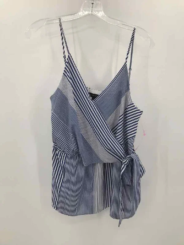 Pre-Owned Banana Republic Blue Size Small Stripe Tank Top off shoulder tank