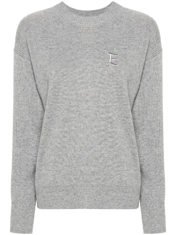 Ermanno Firenze Women's Sweaters Grey Terry Terry Cloth Terry Knit