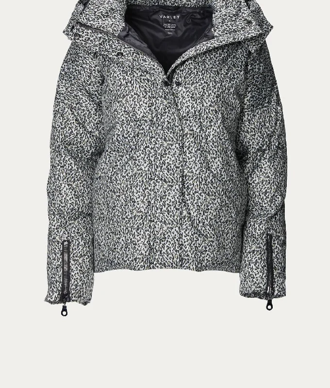 Carmeline Jacket In Micro Abstract Leopard Ribbed Jacket Pleated Jacket Ruffled Jacket