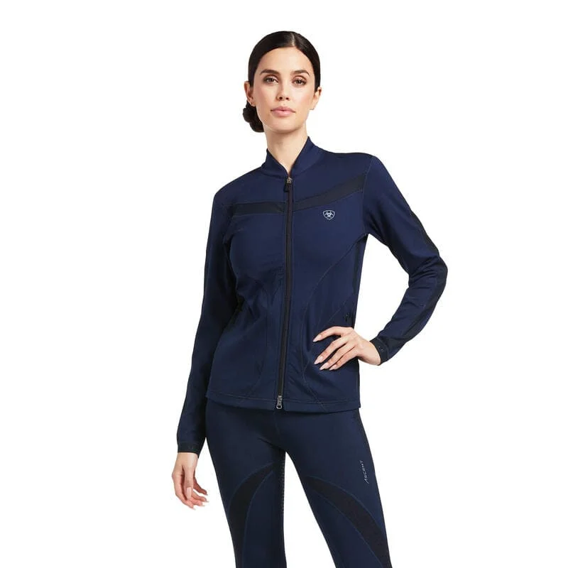Ariat Ladies Ascent Full Zip Sweatshirt Navy Hoodie with Pattern Geometric Abstract