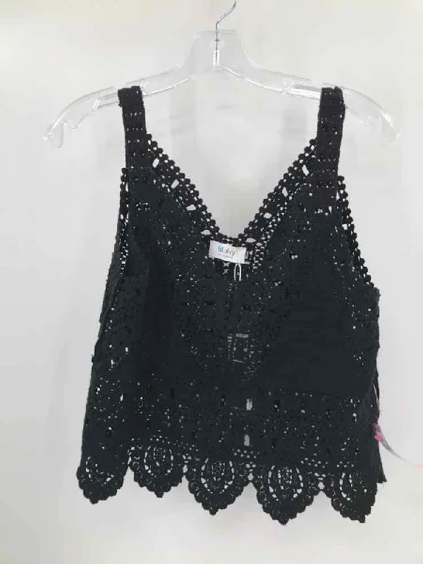 Pre-Owned Bluivy Black Size Small Knit Tank Top neon tank top