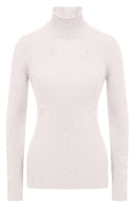 Tom Ford Womens Wool Turtleneck Sweater In White Boat Neck Shawl Collar Notched Collar