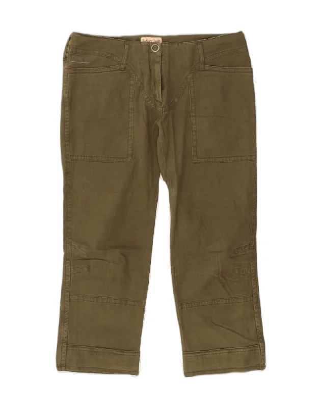 MARLBORO CLASSICS Womens Straight Cropped Trousers W34 L25 Khaki Cotton Trousers Favorite Customer MARLBORO CLASSICS Womens Straight Cropped Trousers W34 L25 Khaki Cotton Trousers Favorite Customer