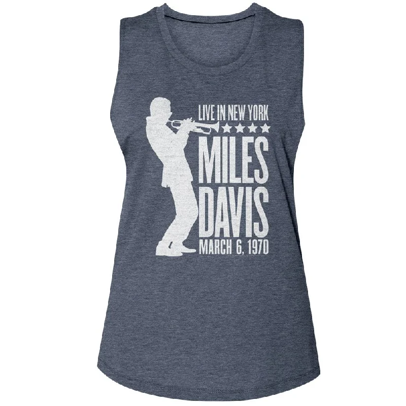 MILES DAVIS Tank Top for Ladies, Silhouette fashionable tank top