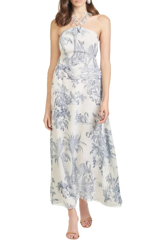 Tessa Dress In Grey/ivory