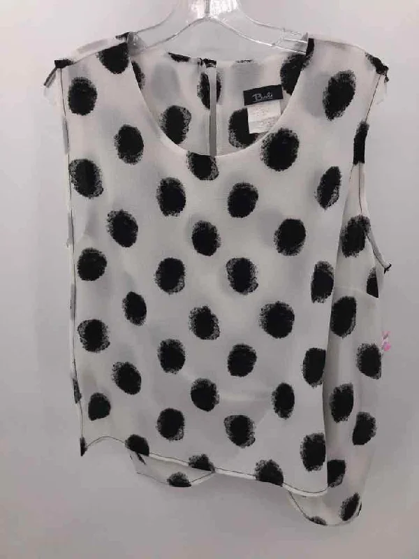 Pre-Owned Bali White Size Large Printed Tank Top fitness tank top
