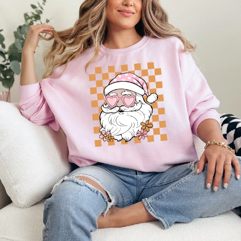 Hazel Blues® |  Boho Santa Graphic Sweatshirt Hoodie with Lace Feminine Delicate