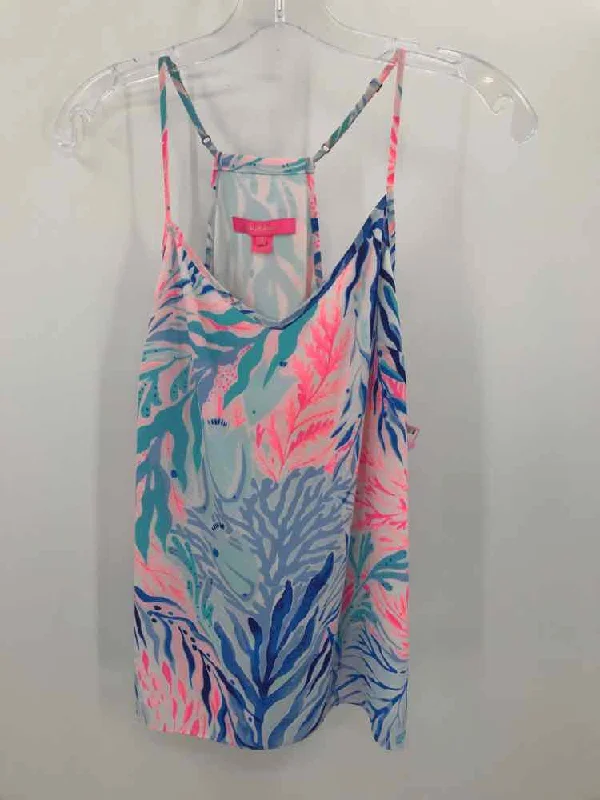 Pre-Owned Lilly Pulitzer Blue Size XS Tank Top spandex blend tank