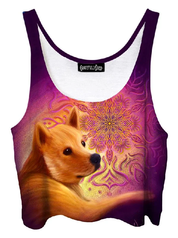 Doge Life Dog Fractal Crop Top Iron Safe Non-Iron Wrinkle Free